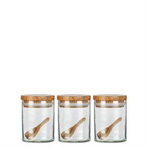 Nkuku Izaan Clear Spice Jar Set of 3